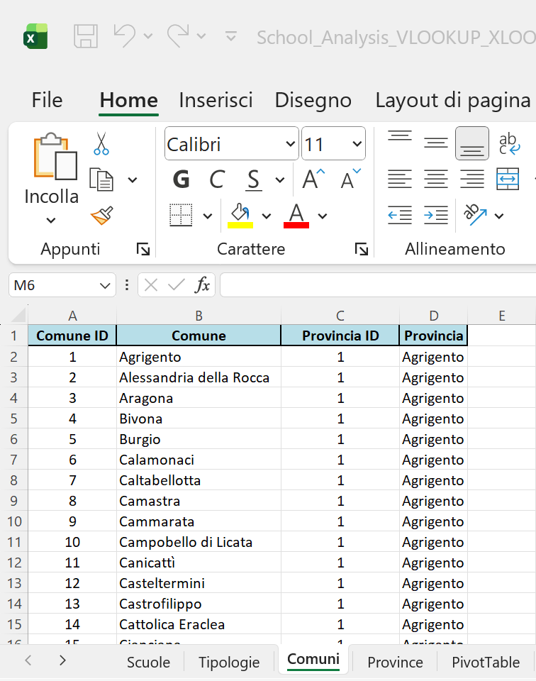 Screenshot 3 showing Comune lookup