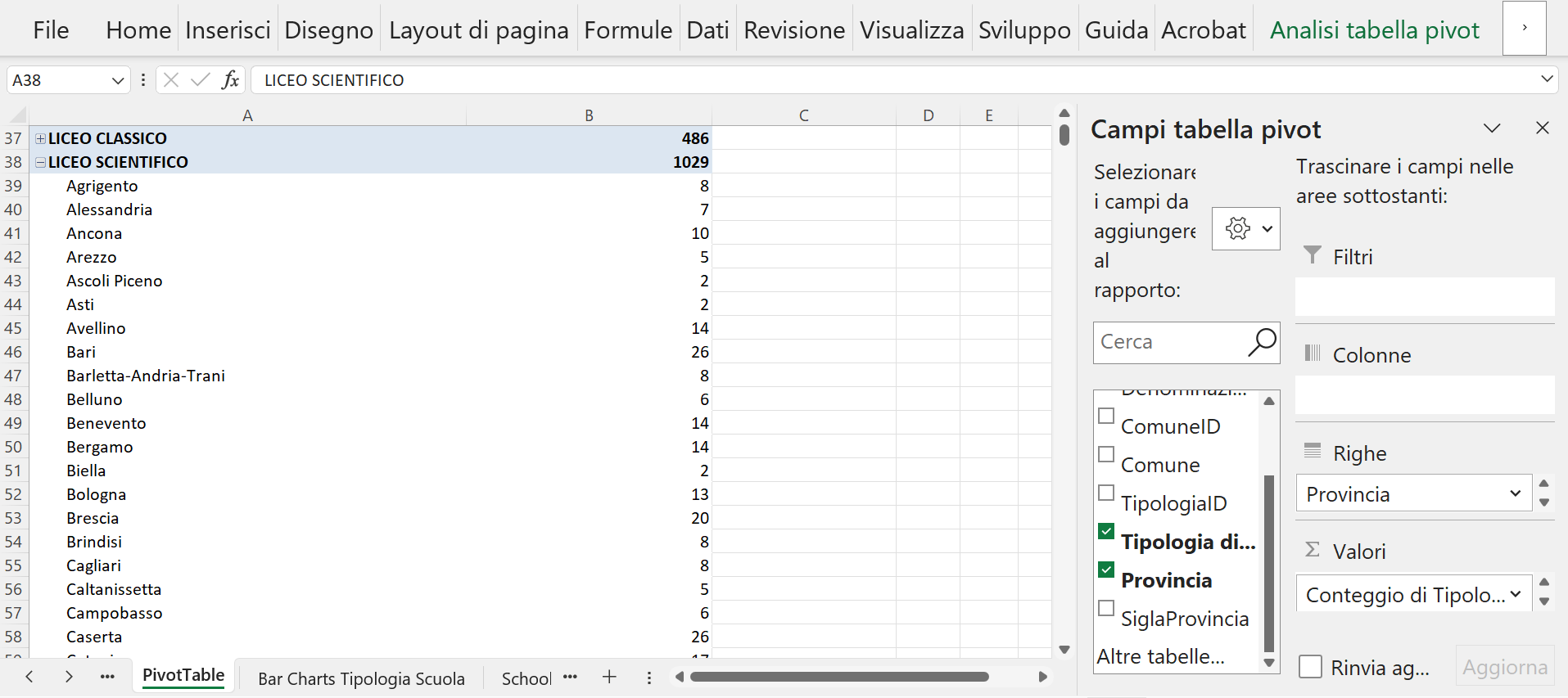 Screenshot 7 showing Liceo Scientifico expansion